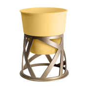 Image Thumbnail for 5" CURIO PLANTER HONEY W/ ANTIQUE BRONZE STAND