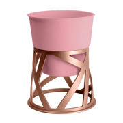 Image Thumbnail for 6" CURIO PLANTER BLUSH W/ COPPER STAND