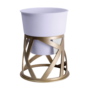 Image Thumbnail for 6" CURIO PLANTER LAVENDER W/ ANTIQUE BRONZE STAND