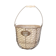 Image Thumbnail for EGG GATHERING BASKET/PLANTER W/ BURLAP LINER RUST