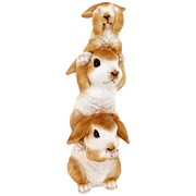 Image Thumbnail for HEAR SEE SPEAK NO EVIL BUNNY RABBITS STATUE