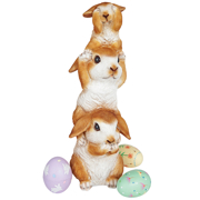 Image Thumbnail for HEAR SEE SPEAK NO EVIL BUNNY RABBITS STATUE