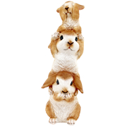 Image Thumbnail for HEAR SEE SPEAK NO EVIL BUNNY RABBITS STATUE